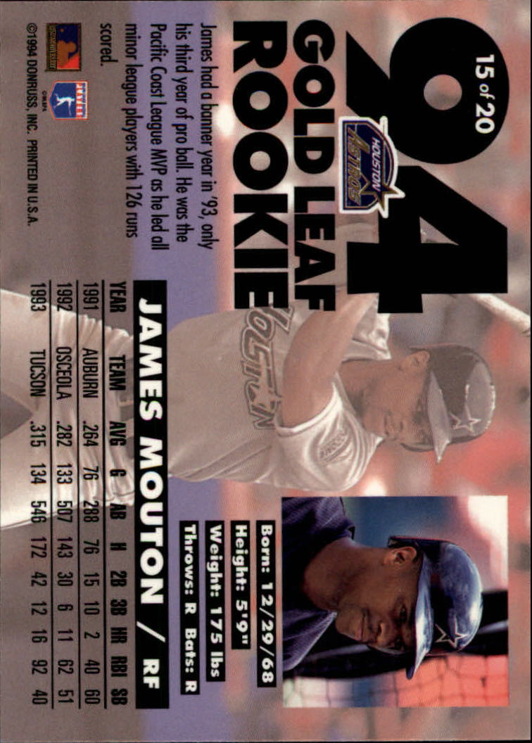 1994 Leaf Baseball "Gold Rookies" Insert Cards - Picture 25 of 35