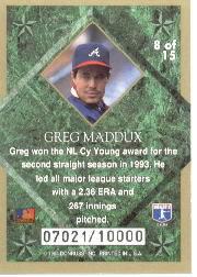 1994 Leaf Gold Stars #8 Greg Maddux back image