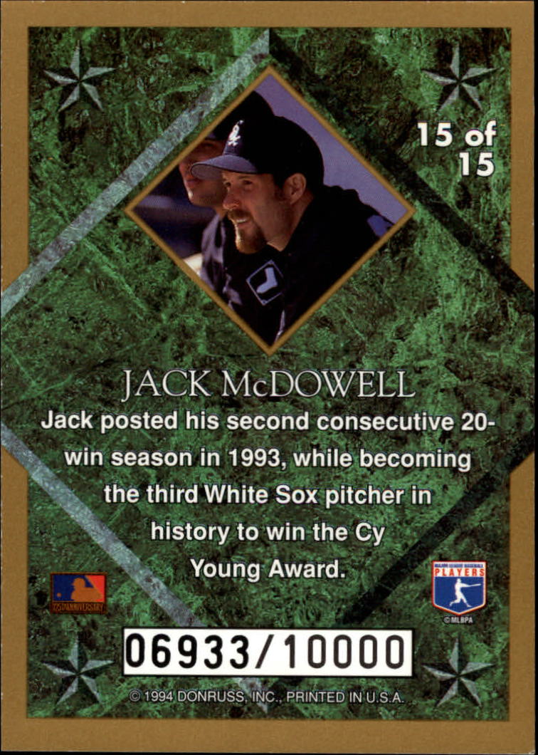 1994 Leaf Gold Stars #15 Jack McDowell back image