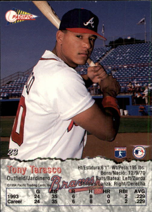 1994 Pacific #23 Tony Tarasco back image