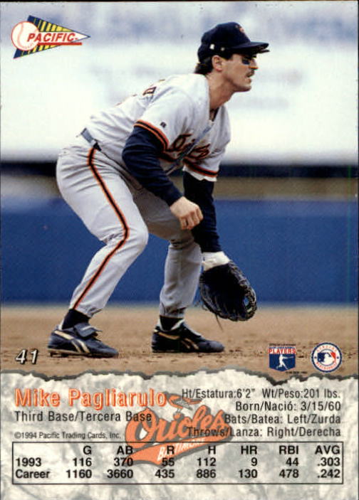 B3005- 1994 Pacific Baseball Cards 1-248 +Rookies -You Pick- 15+ FREE US SHIP - Picture 57 of 349