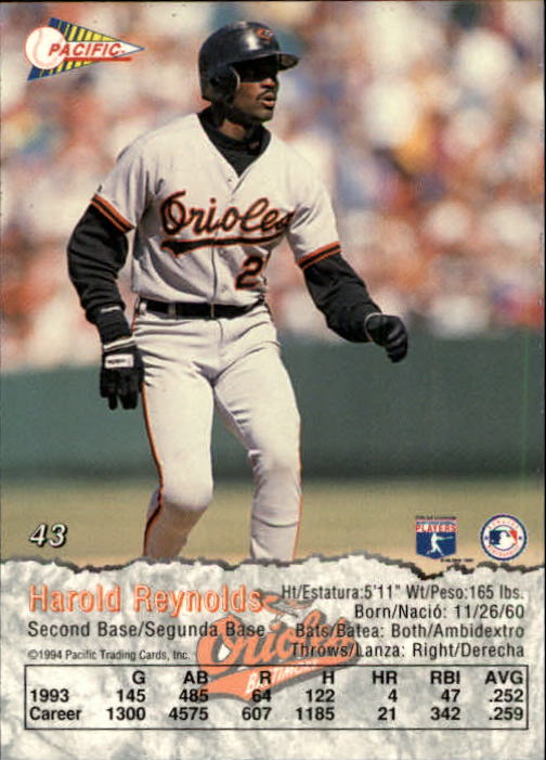 B3005- 1994 Pacific Baseball Cards 1-248 +Rookies -You Pick- 15+ FREE US SHIP - Picture 59 of 349