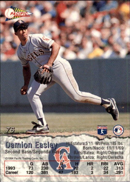 B3005- 1994 Pacific Baseball Cards 1-248 +Rookies -You Pick- 15+ FREE US SHIP - Picture 115 of 349