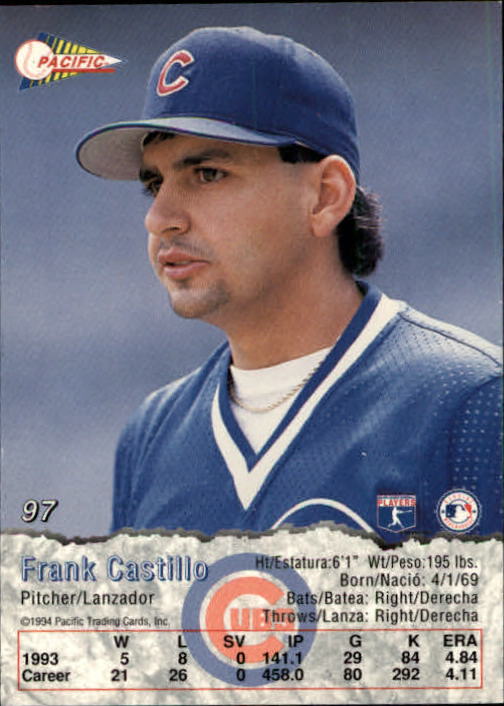 1994 Pacific #97 Frank Castillo back image