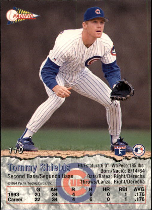 1994 Pacific #110 Tommy Shields back image