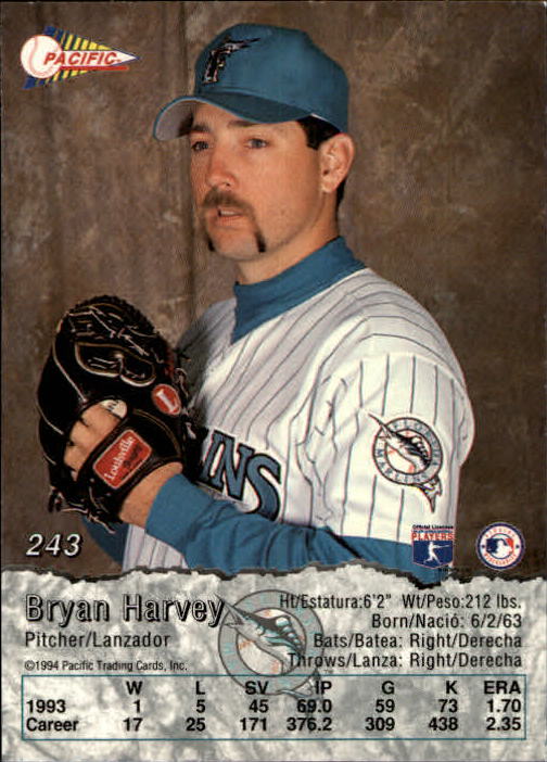 B3005- 1994 Pacific Baseball Cards 1-248 +Rookies -You Pick- 15+ FREE US SHIP - Picture 349 of 349