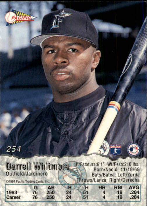 1994 Pacific #254 Darrell Whitmore back image