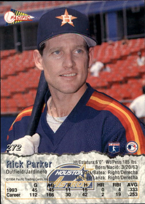 1994 Pacific #272 Rick Parker back image