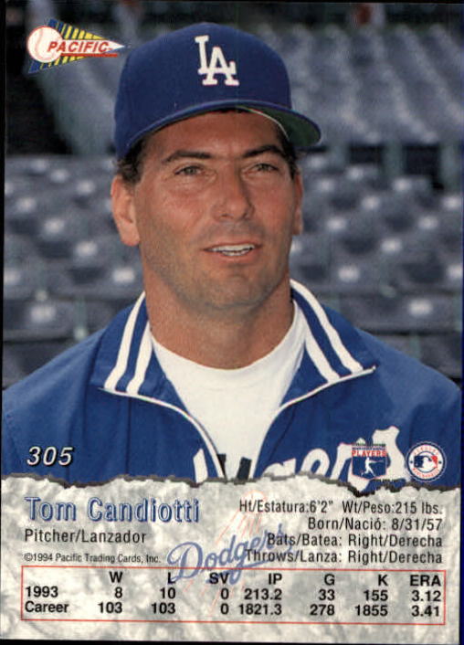 B3005- 1994 Pacific Baseball #s 249-498 +Rookies -You Pick- 15+ FREE US SHIP - Picture 81 of 379
