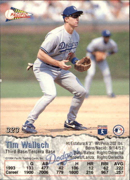 1994 Pacific #323 Tim Wallach back image