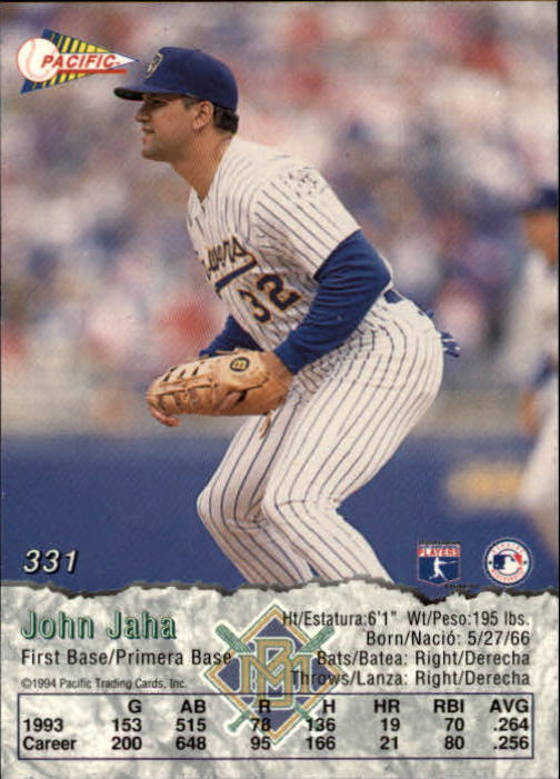 B3005- 1994 Pacific Baseball #s 249-498 +Rookies -You Pick- 15+ FREE US SHIP - Picture 119 of 379