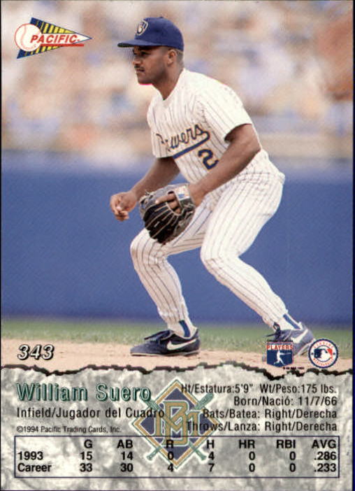 B3005- 1994 Pacific Baseball #s 249-498 +Rookies -You Pick- 15+ FREE US SHIP - Picture 141 of 379