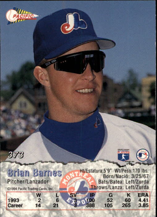 B3005- 1994 Pacific Baseball #s 249-498 +Rookies -You Pick- 15+ FREE US SHIP - Picture 187 of 379