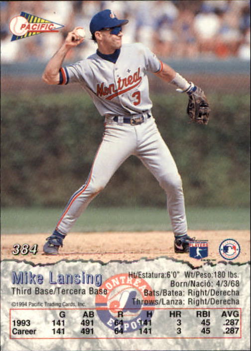 B3005- 1994 Pacific Baseball #s 249-498 +Rookies -You Pick- 15+ FREE US SHIP - Picture 207 of 379