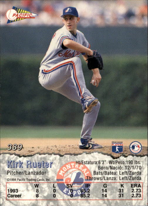 B3005- 1994 Pacific Baseball #s 249-498 +Rookies -You Pick- 15+ FREE US SHIP - Picture 213 of 379