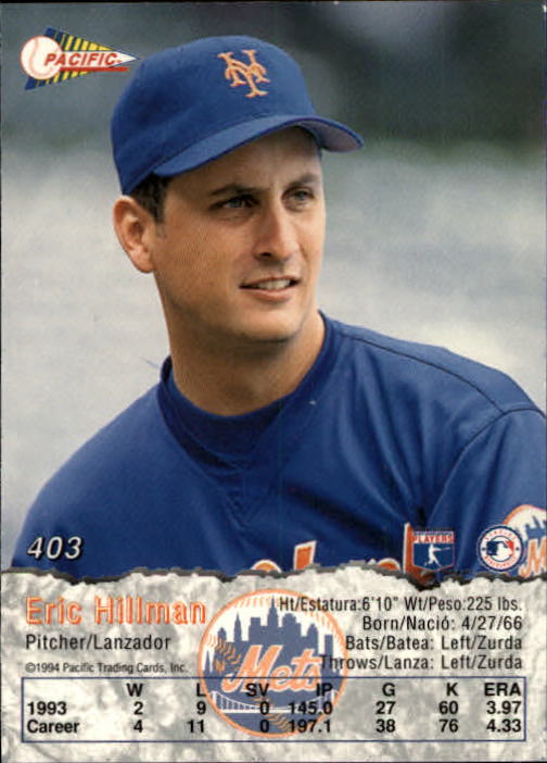B3005- 1994 Pacific Baseball #s 249-498 +Rookies -You Pick- 15+ FREE US SHIP - Picture 237 of 379