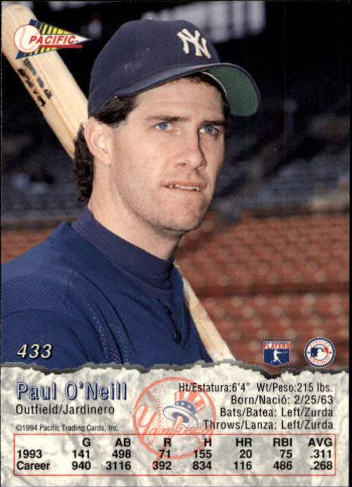 B3005- 1994 Pacific Baseball #s 249-498 +Rookies -You Pick- 15+ FREE US SHIP - Picture 285 of 379