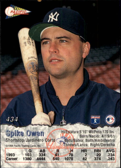 B3005- 1994 Pacific Baseball #s 249-498 +Rookies -You Pick- 15+ FREE US SHIP - Picture 287 of 379