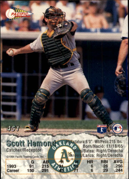 B3005- 1994 Pacific Baseball #s 249-498 +Rookies -You Pick- 15+ FREE US SHIP - Picture 309 of 379