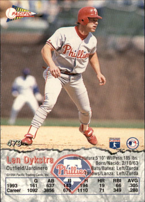 B3005- 1994 Pacific Baseball #s 249-498 +Rookies -You Pick- 15+ FREE US SHIP - Picture 341 of 379