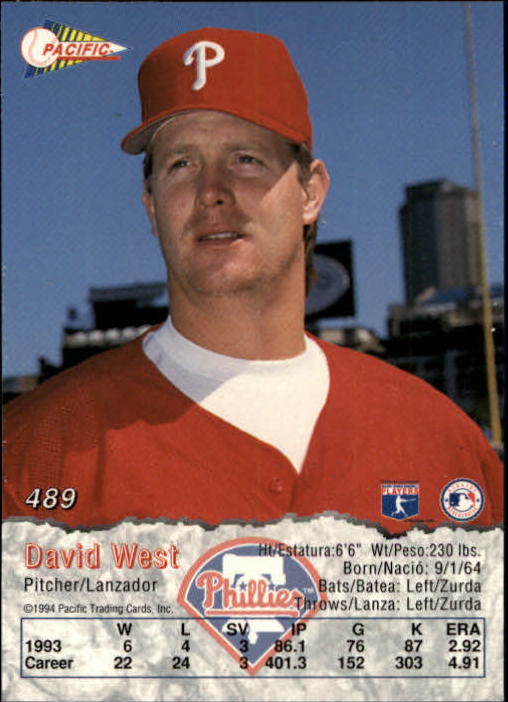 B3005- 1994 Pacific Baseball #s 249-498 +Rookies -You Pick- 15+ FREE US SHIP - Picture 369 of 379