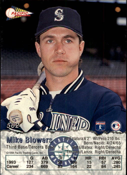1994 Pacific #562 Mike Blowers back image