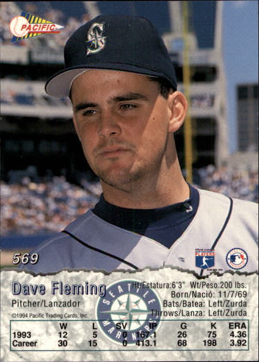 1994 Pacific #569 Dave Fleming back image