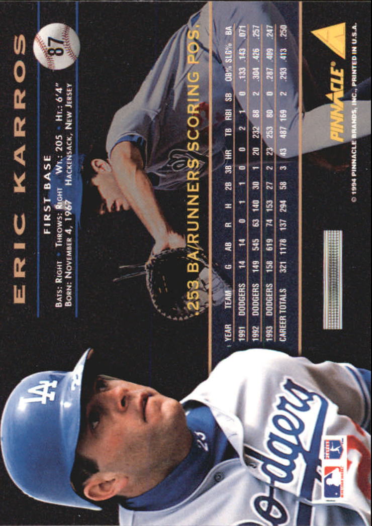 A6825- 1994 Pinnacle Baseball Carte 1-250 + Rookies -si Pick- 15 + Gratis US - Foto 174 di 493