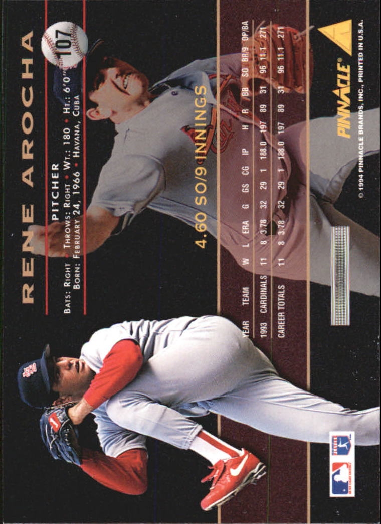 A6825- 1994 Pinnacle Baseball Carte 1-250 + Rookies -si Pick- 15 + Gratis US - Foto 210 di 493