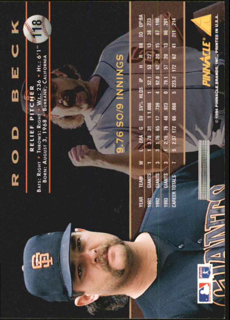 A6825- 1994 Pinnacle Baseball Carte 1-250 + Rookies -si Pick- 15 + Gratis US - Foto 232 di 493
