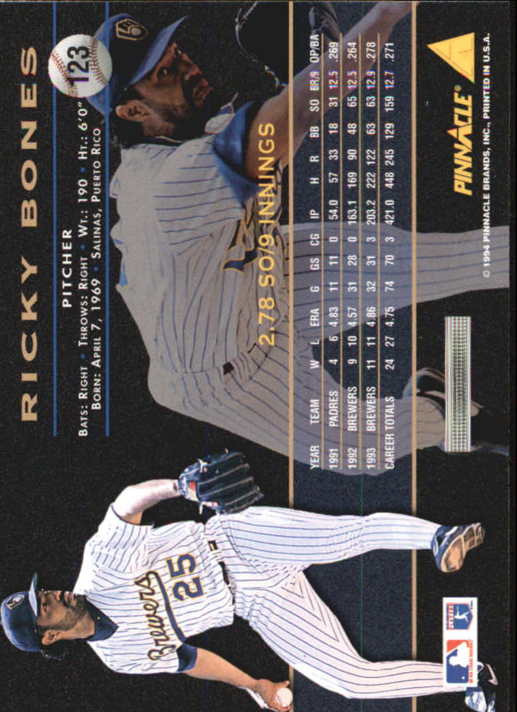 A6825- 1994 Pinnacle Baseball Carte 1-250 + Rookies -si Pick- 15 + Gratis US - Foto 242 di 493