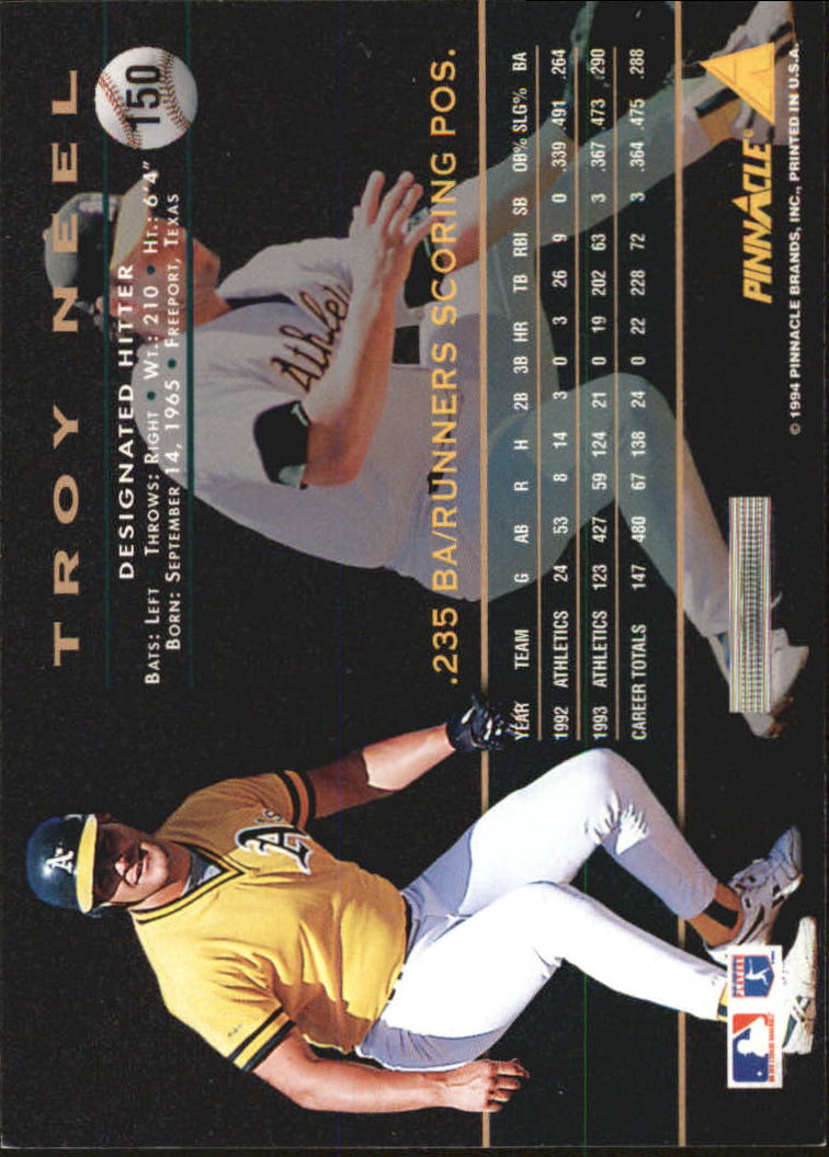 A6825- 1994 Pinnacle Baseball Carte 1-250 + Rookies -si Pick- 15 + Gratis US - Foto 296 di 493