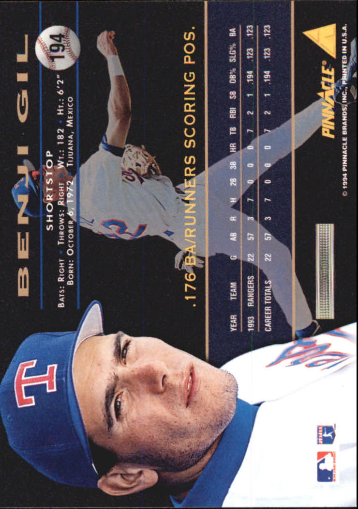 A6825- 1994 Pinnacle Baseball Carte 1-250 + Rookies -si Pick- 15 + Gratis US - Foto 384 di 493