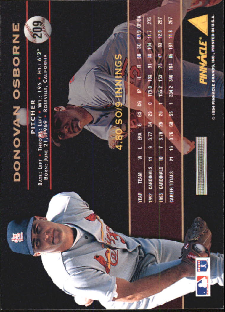 A6825- 1994 Pinnacle Baseball Carte 1-250 + Rookies -si Pick- 15 + Gratis US - Foto 414 di 493