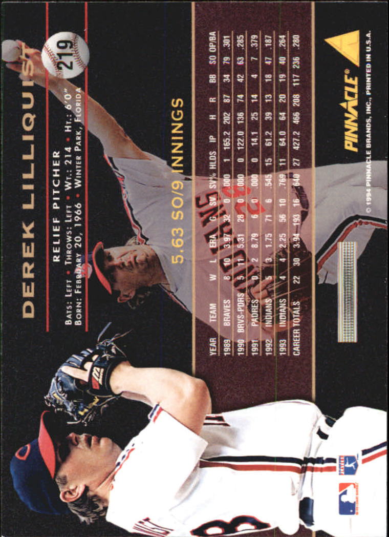 A6825- 1994 Pinnacle Baseball Carte 1-250 + Rookies -si Pick- 15 + Gratis US - Foto 434 di 493