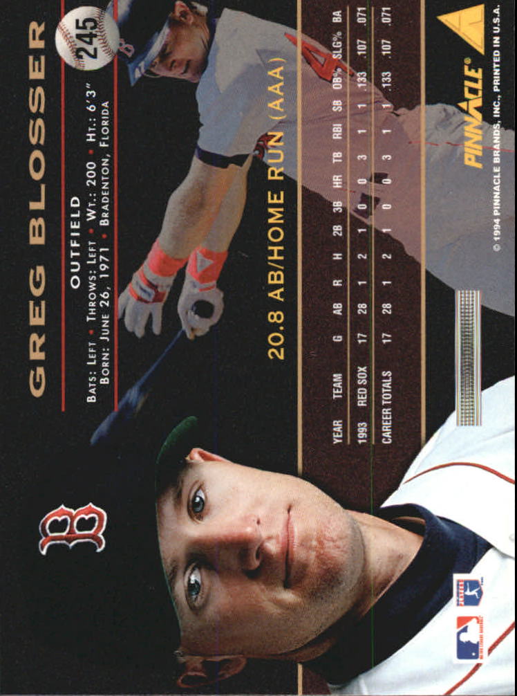 A6825- 1994 Pinnacle Baseball Carte 1-250 + Rookies -si Pick- 15 + Gratis US - Foto 483 di 493