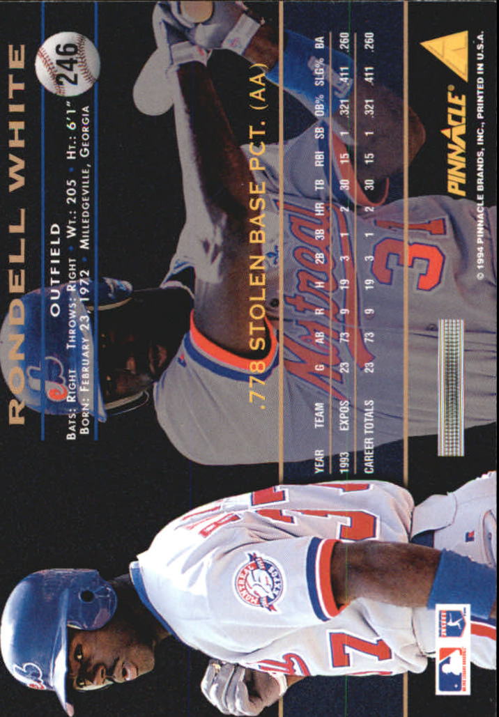 A6825- 1994 Pinnacle Baseball Carte 1-250 + Rookies -si Pick- 15 + Gratis US - Foto 485 di 493