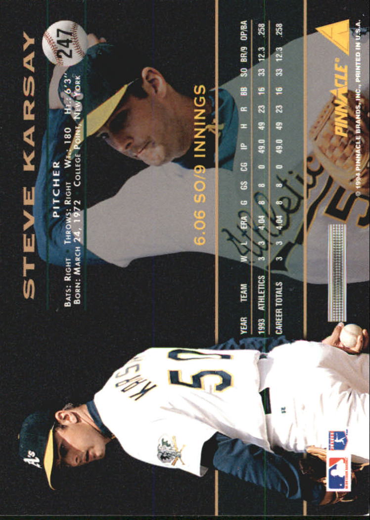 A6825- 1994 Pinnacle Baseball Carte 1-250 + Rookies -si Pick- 15 + Gratis US - Foto 487 di 493