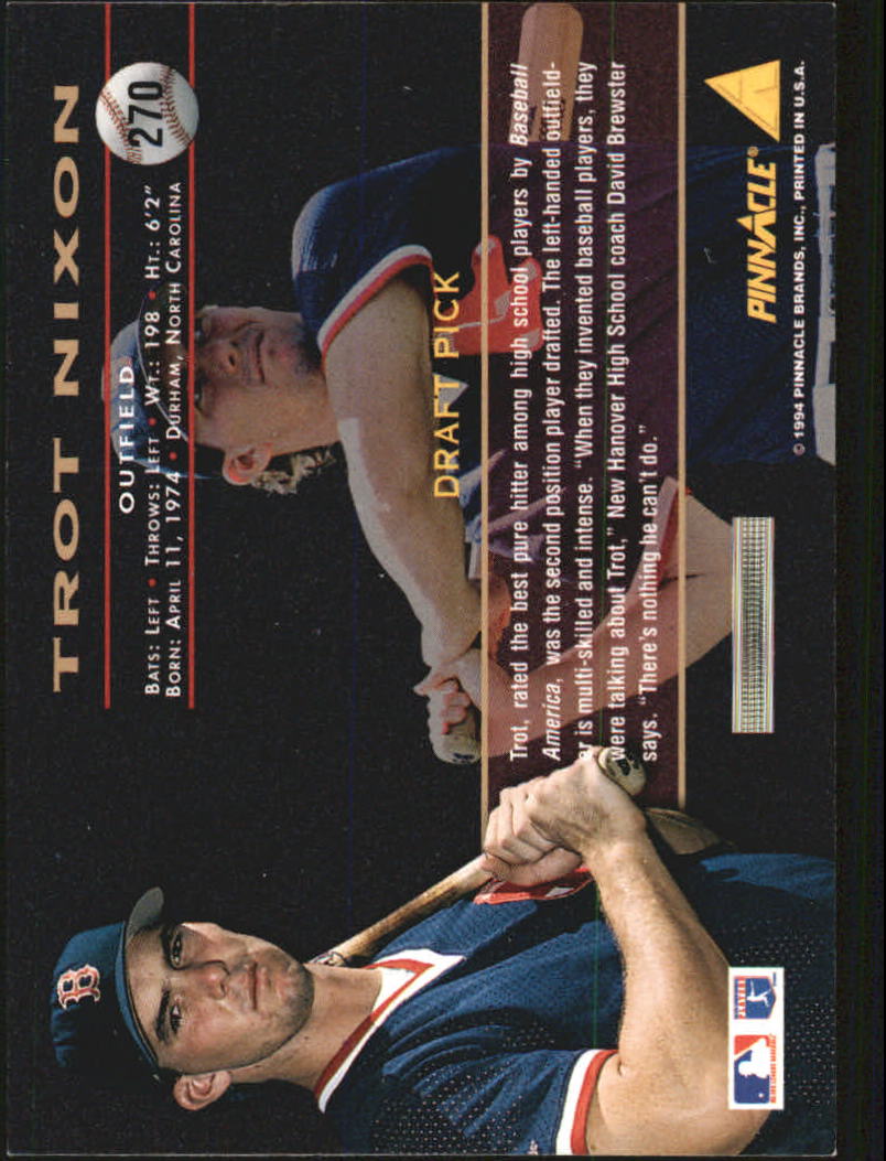 1994 Pinnacle #270 Trot Nixon RC - NM-MT - GamesandCards.com