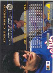 1994 Pinnacle #306 Jose Canseco back image