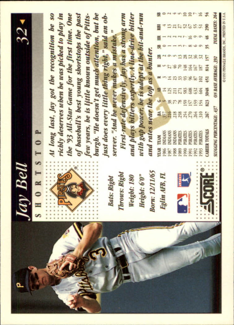 1994 Score Gold Rush #32 Jay Bell back image