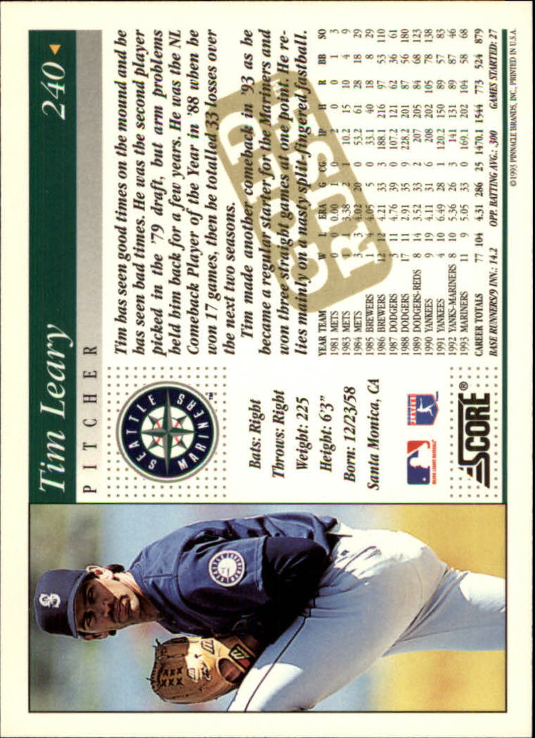 A7290- 1994 Score Gold Rush BB Inserts #s 1-250 -You Pick- 15+ FREE US SHIP - Picture 135 of 439