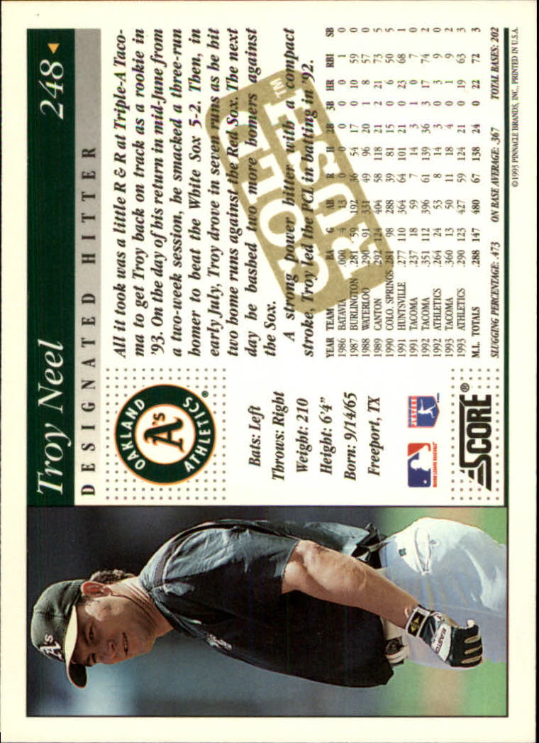 A7290- 1994 Score Gold Rush BB Inserts #s 1-250 -You Pick- 15+ FREE US SHIP - Picture 297 of 439