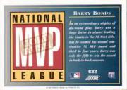 1994 Score Gold Rush #632 Barry Bonds MVP back image