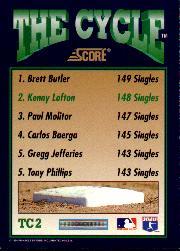 1994 Score Cycle #TC2 Kenny Lofton back image