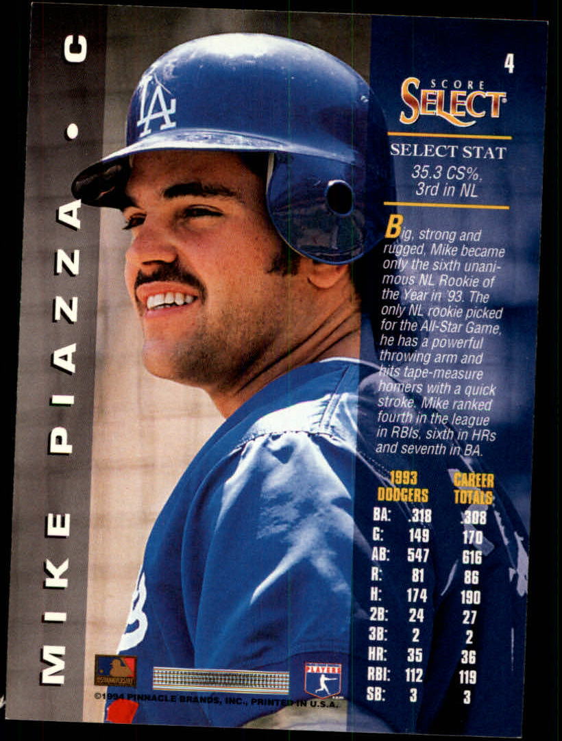 1994 Select #4 Mike Piazza back image