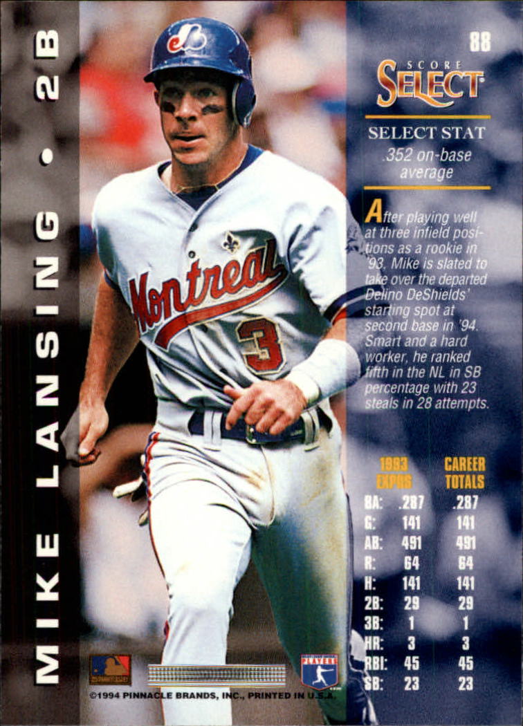 1994 Select #88 Mike Lansing back image