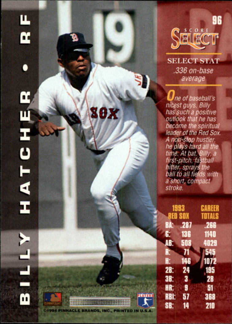 1994 Select #96 Billy Hatcher back image