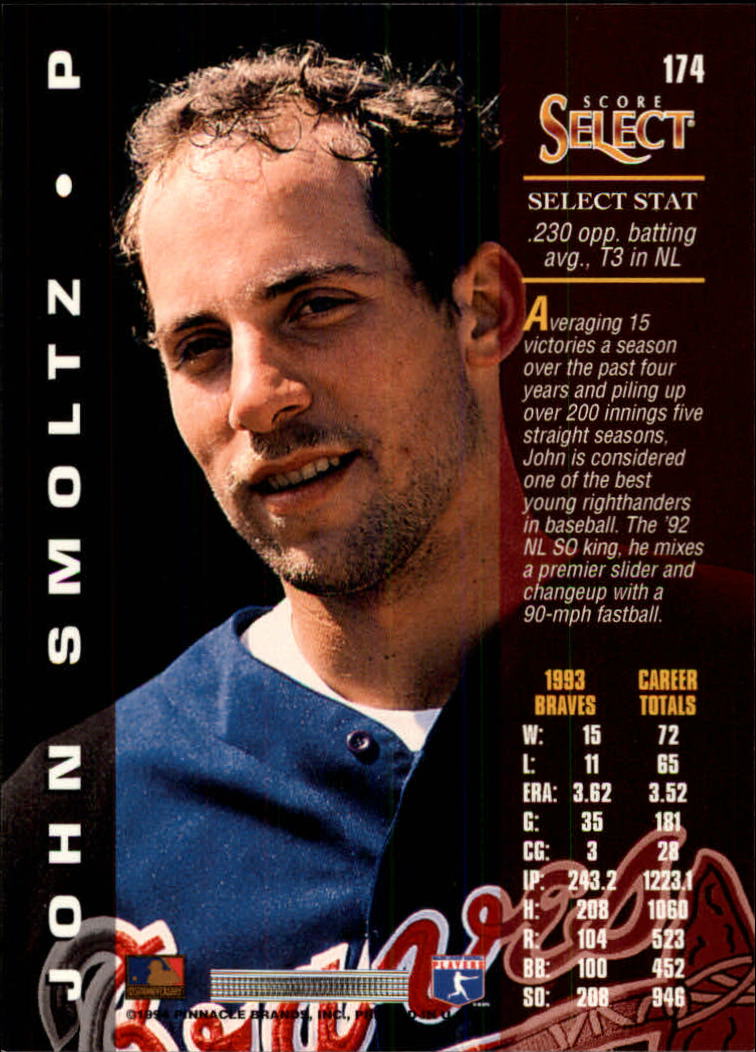 1994 Select #174 John Smoltz back image