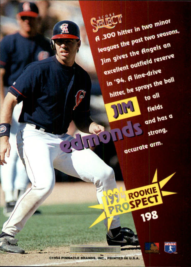 1994 Select #198 Jim Edmonds back image